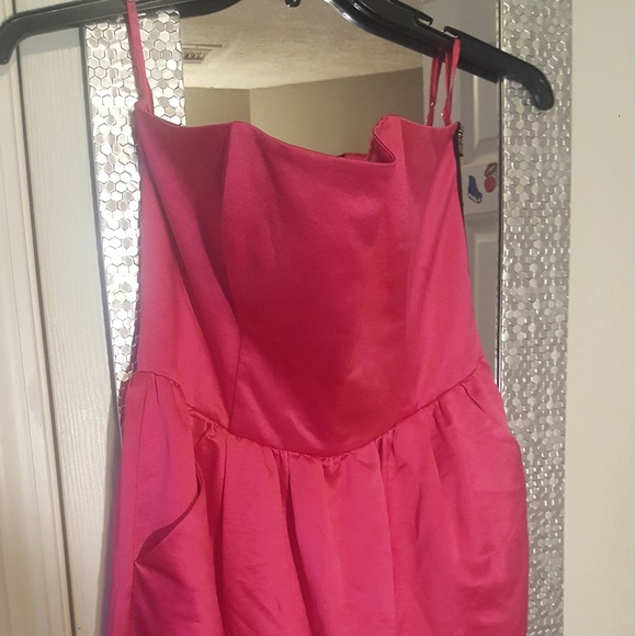 NWT Rachel Roy Black Hot Pink Fuschia Backless Strapless Corset Dress Size 10 - Picture 1 of 9